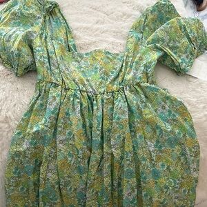 Show Me Your MuMu Green Floral Kids Dress